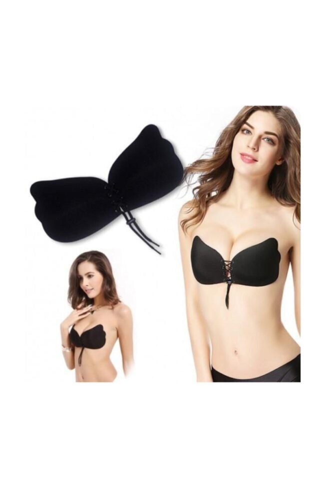 Bra Siyah Push-up Straplez Askısız Sütyen - Görsel 4